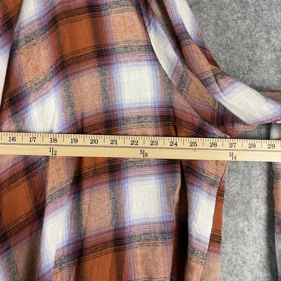 Savanna Jane Flannel Long Cardigan 1X Plaid Tassel Asymmetric Boho Western NEW - Picture 14 of 16